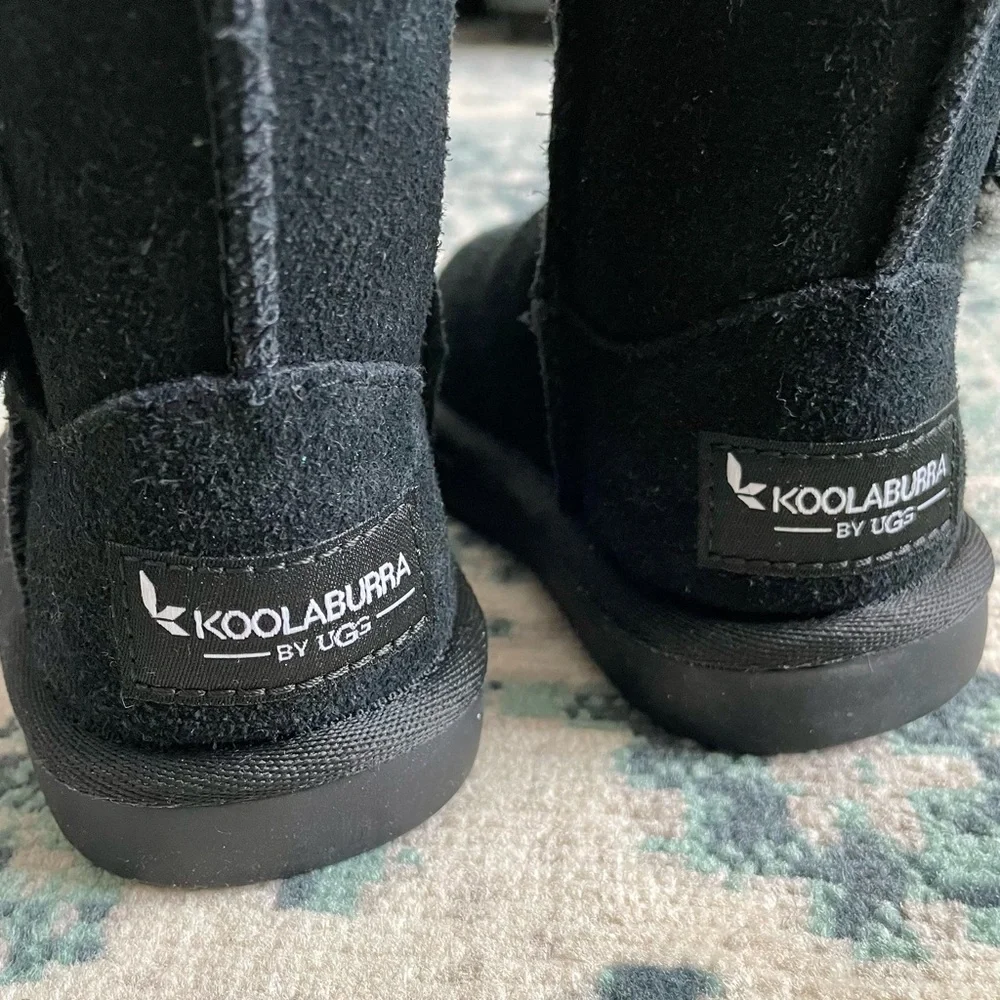 NWOT Black Koolaburra Ugg Boots Toddler Size 6 Bows Slip On Winter Snow